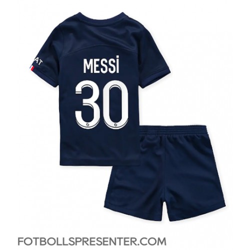 Paris Saint-Germain Lionel Messi #30 Hemmatröja Barn 2022-23 Kortärmad (+ korta byxor)